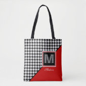 Tote Bag Monogramme classique en rouge noir blanc (Devant)