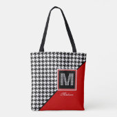 Tote Bag Monogramme classique en rouge noir blanc (Dos)