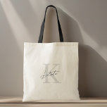 Tote Bag Monogramme Classique Moderne Nom Demoiselle d'Honn<br><div class="desc">Sac cabas personnalisé pour demoiselle d'honneur avec monogramme de style moderne classique avec initiale et nom personnalisés.</div>