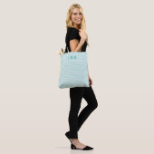 Tote Bag Monogramme Classique Rayé Bleu Menthe Initiales (Sur le modèle)