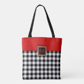 Tote Bag Monogramme classique rouge blanc et noir de buffle (Dos)