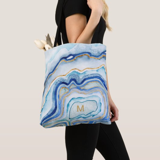 Tote Bag Monogramme | Cobalt Agate II (De près)