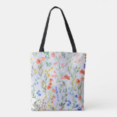 Tote Bag Monogramme coloré du Fleur sauvage de printemps (Dos)