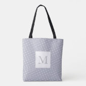 Tote Bag Monogramme Conception géométrique moderne Gris Ros (Dos)