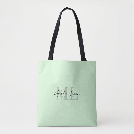 Tote Bag Monogramme | Conception personnalisée de noir et d (Devant)