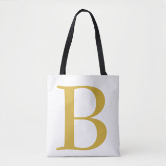 Tote Bag Monogramme couleur or moderne Ajouter un nom initi
