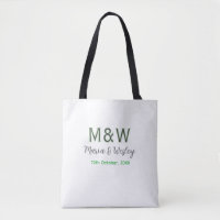Monogramme couple gris vert moderne date romantiqu
