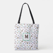 Tote Bag Monogramme Croquet mignon Motif de jeu de pelouse  (Dos)