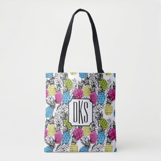 Tote Bag Monogramme d'ananas et de palmettes | d'art de (Devant)