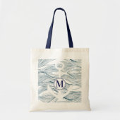 Tote Bag Monogramme d'ancre Navy et Blanc (Devant)