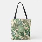 Tote Bag Monogramme d'aquarelle des Feuilles de palmiers tr (Dos)