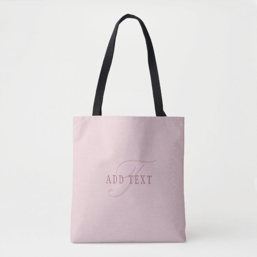 Tote Bag Monogramme d'aspect élégant | Or rose (Devant)