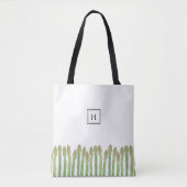 Tote Bag Monogramme d'Asperges vertes fraîches (Devant)