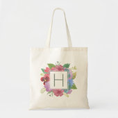 Tote Bag Monogramme de bouquet fleur sauvage (Devant)