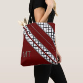 Tote Bag Monogramme de Bourgogne et gris (De près)