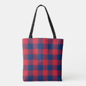Tote Bag Monogramme de buffle bleu rouge et marine (Dos)