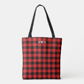 Tote Bag Monogramme de Buffle Rouge Noir (Dos)