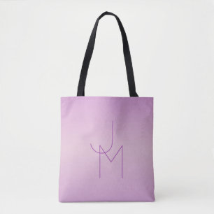 Tote Bag Monogramme de chevauchement unique   Lavande douce