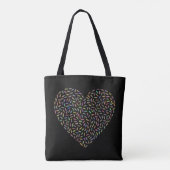 Tote Bag Monogramme de cœur coloré (Dos)