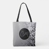 Tote Bag Monogramme de Confetti Noir de l'artiste (Dos)