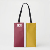 Tote Bag Monogramme de couleur marron et or de l'université (Devant)
