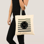 Tote Bag Monogramme de couronne de laurier gris (Devant (produit))