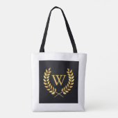 Tote Bag Monogramme de couronne d'or Laurel (Dos)