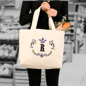 Tote Bag Monogramme de couronne 'R'