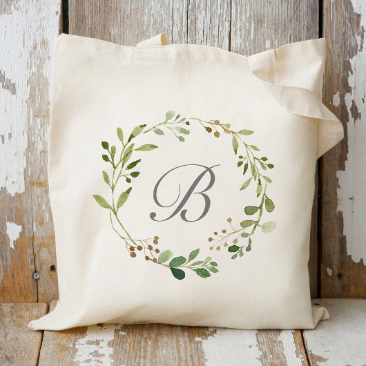 Tote Bag Monogramme de couronne verte