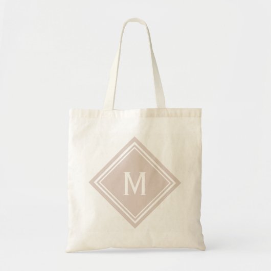 Tote Bag Monogramme de diamant rose pâle (Devant)