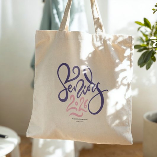 Tote Bag Monogramme de fin d'études en script Senior 2026
