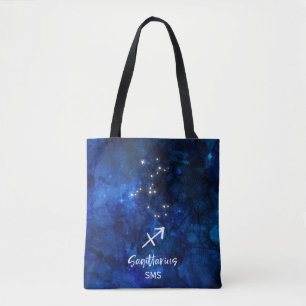 Tote Bag Monogramme de galaxie de constellation de zodiaque