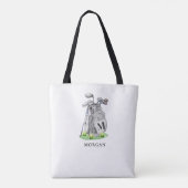 Tote Bag Monogramme de Golf avec Initiale de Nom Personnali (Dos)