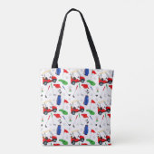 Tote Bag Monogramme de golf rouge bleu et vert (Dos)