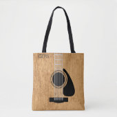 Tote Bag Monogramme de guitare acoustique vieilli (Devant)