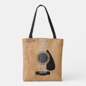Tote Bag Monogramme de guitare acoustique vieilli (Dos)