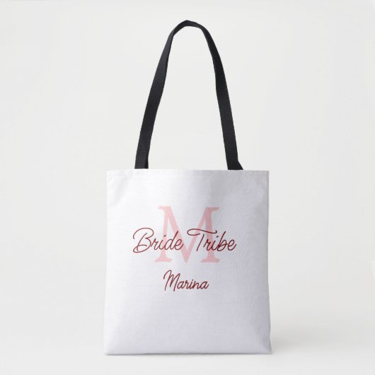 Tote Bag Monogramme de la tribu de la mariée simple mini-ro (Devant)