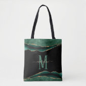TOTE BAG MONOGRAMME DE L'AGATE D'ÉMERAUDE ET D'OR (Devant)
