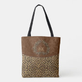 Tote Bag Monogramme de léopard et de torrents (Dos)