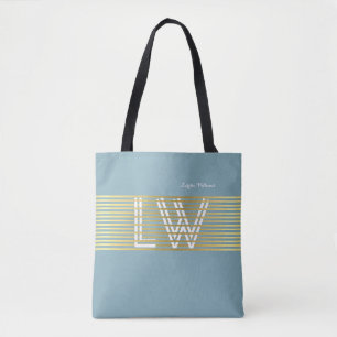 Tote Bag monogramme de lignes dorées entrelacées