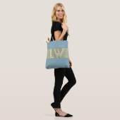 Tote Bag monogramme de lignes dorées entrelacées (Sur le modèle)