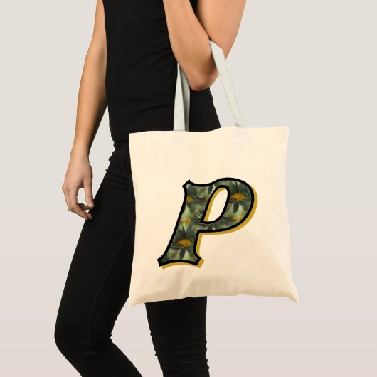 Tote Bag Monogramme de marguerite P initial (Devant (produit))