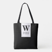 Tote Bag Monogramme de mariage noir intemporel | Conception (Dos)