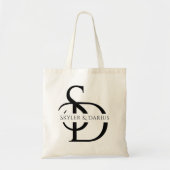 Tote Bag Monogramme de mariage simple personnalisé avec nom (Devant)