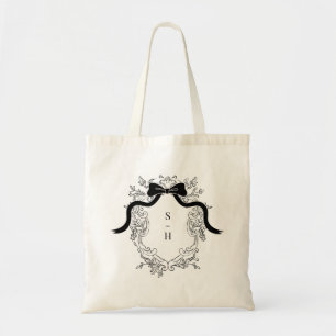 Tote Bag Monogramme de mariée de la corneille victorienne f