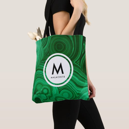 Tote Bag Monogramme de minerai de malachite (De près)