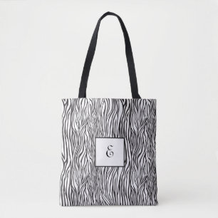 Tote Bag Monogramme de modèle zèbre