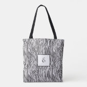 Tote Bag Monogramme de modèle zèbre (Dos)