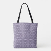 Tote Bag Monogramme de motif de cubes géométriques violets (Dos)