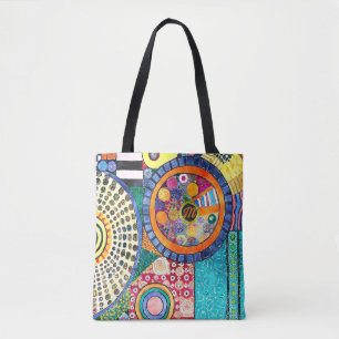 Tote Bag Monogramme de Motif de Patchwork Abstrait moderne